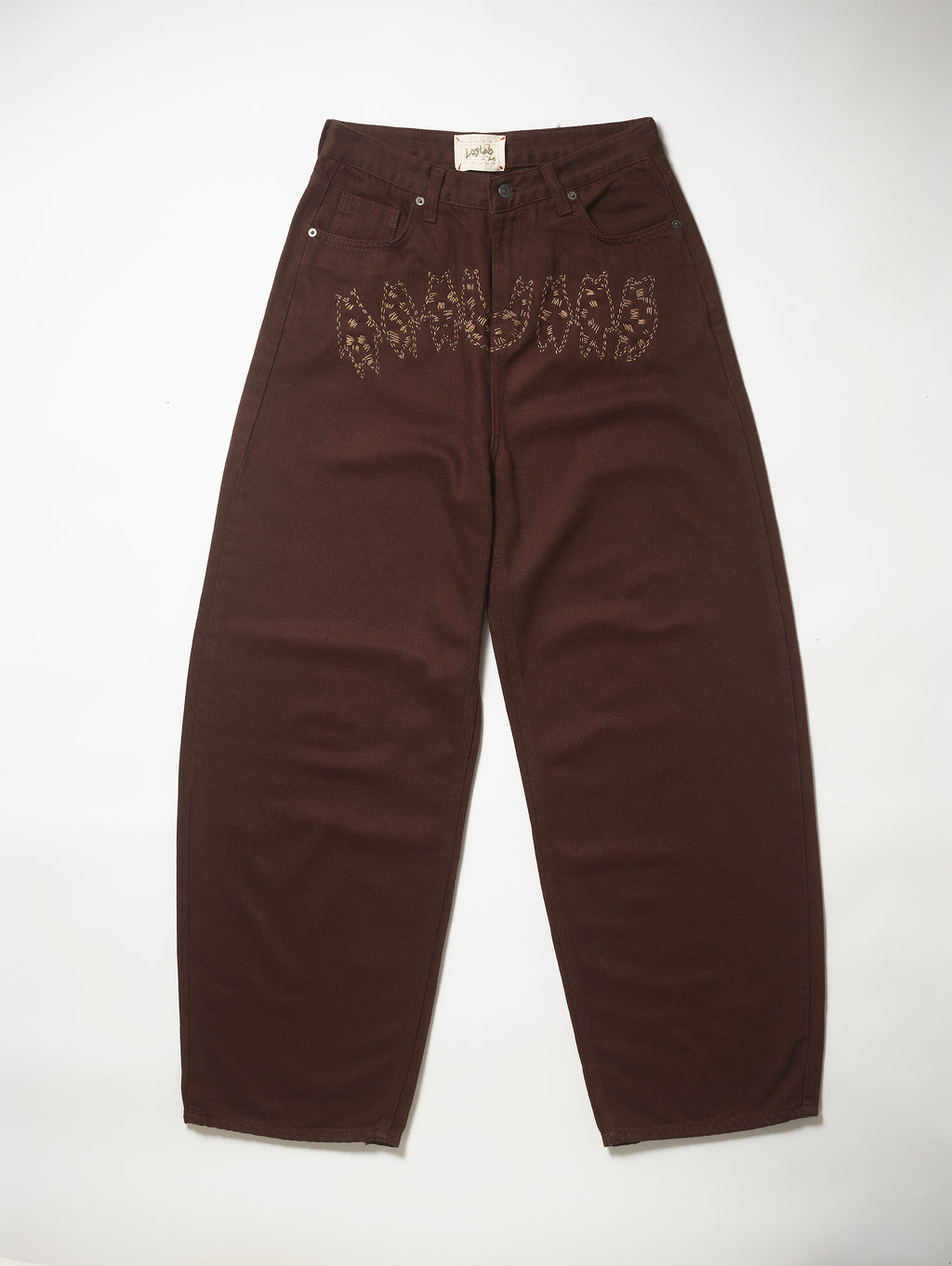 Brown Cat Stitch Pant