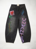 Black Denim Hand Painted Pant