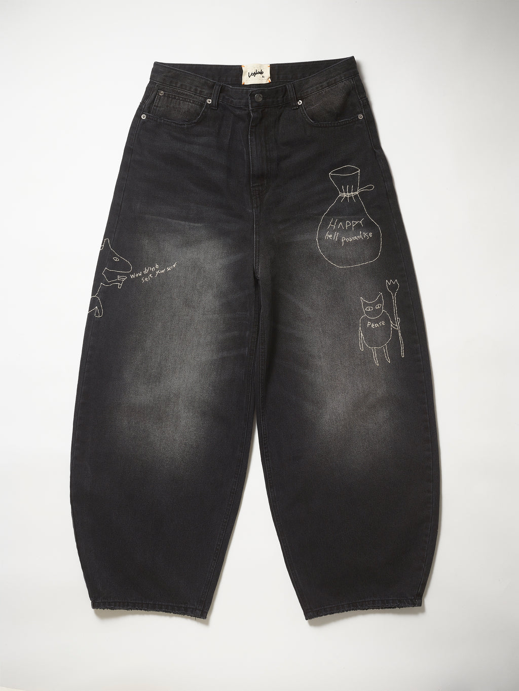 Black Denim Stitch Pant