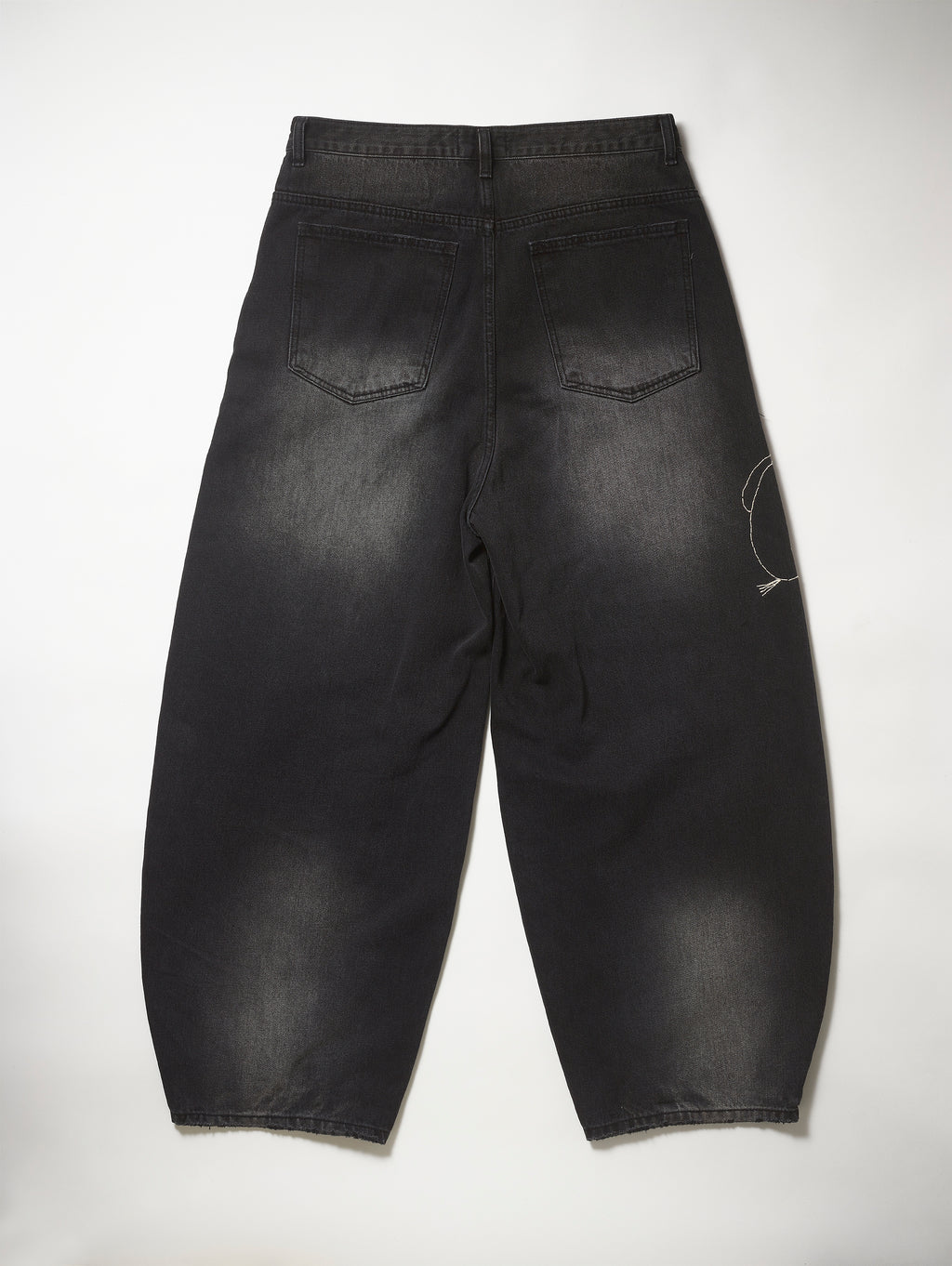 Black Denim Stitch Pant