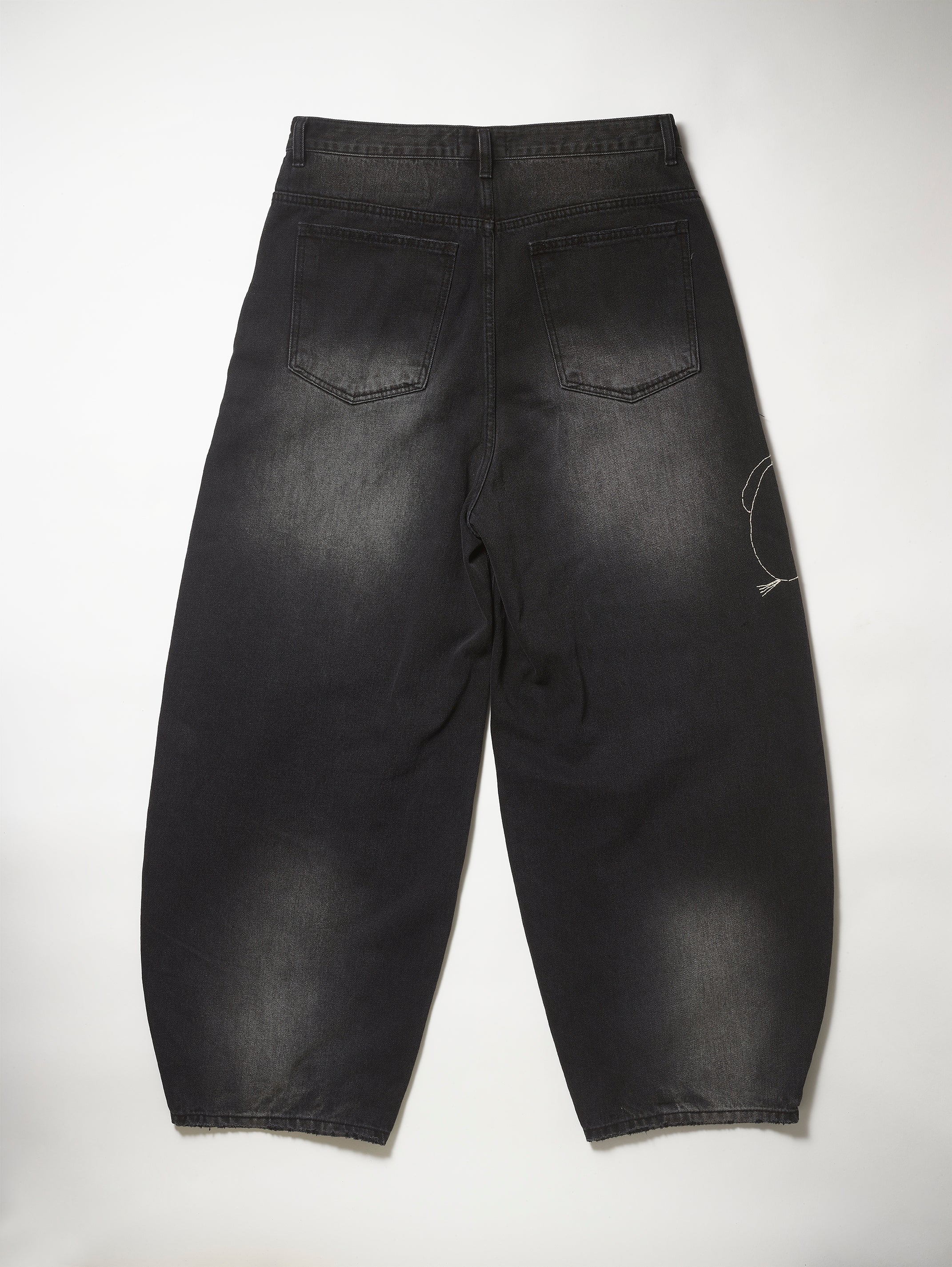 Black Denim Stitch Pant