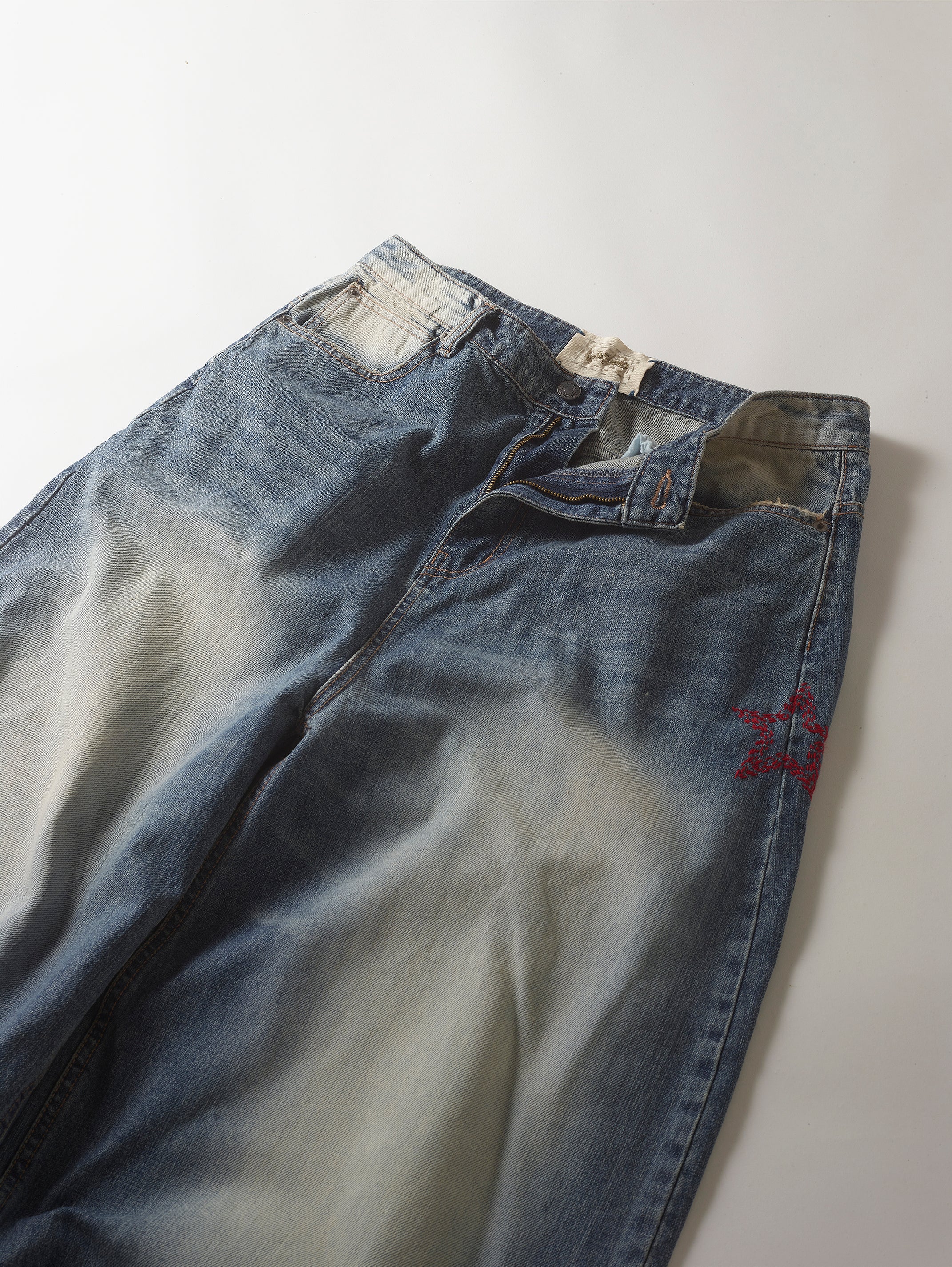 Blue Denim Star Stitch Pant