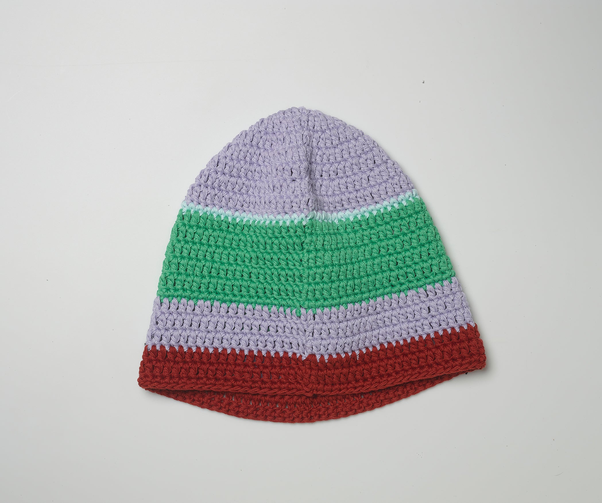 Stripe crochet beanie hat