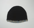 Black crochet beanie hat