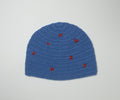Blue crochet beanie hat
