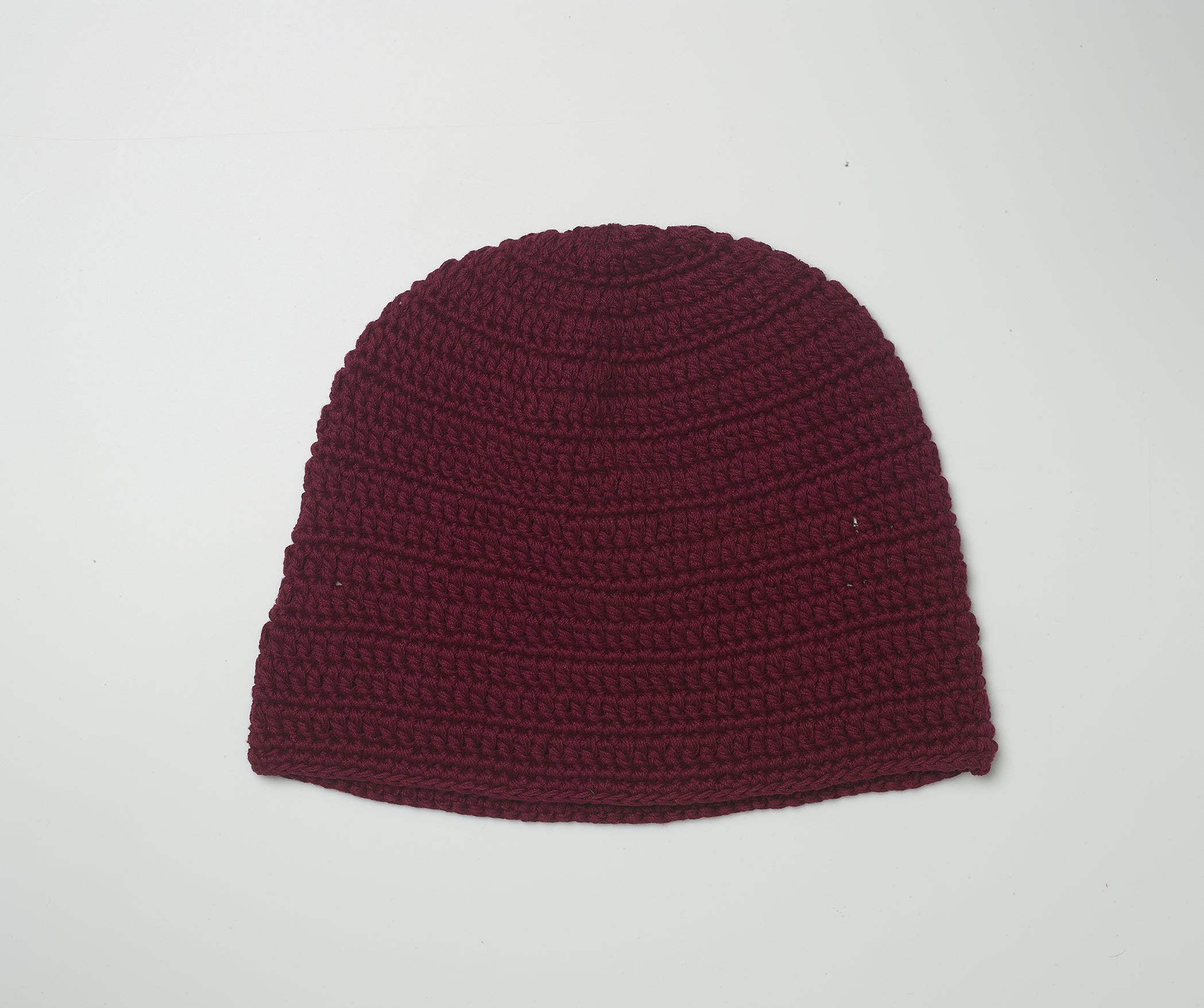 Burgundy crochet beanie hat