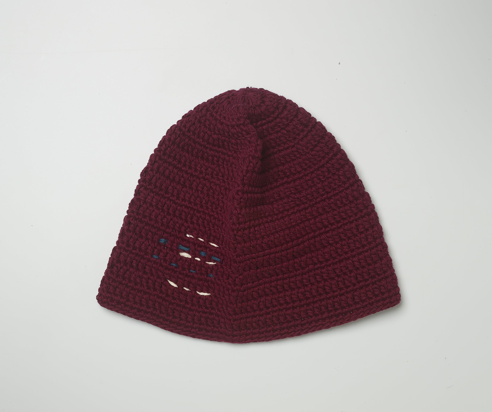Burgundy crochet beanie hat