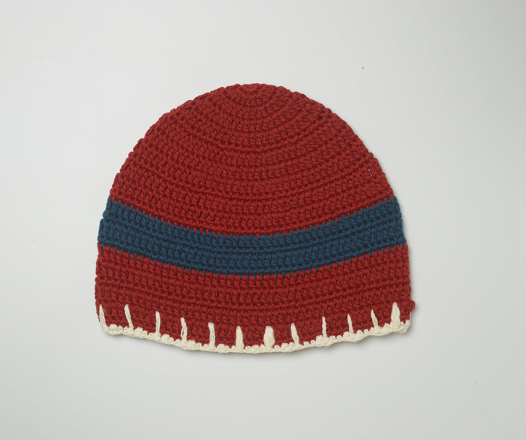 Red crochet beanie hat