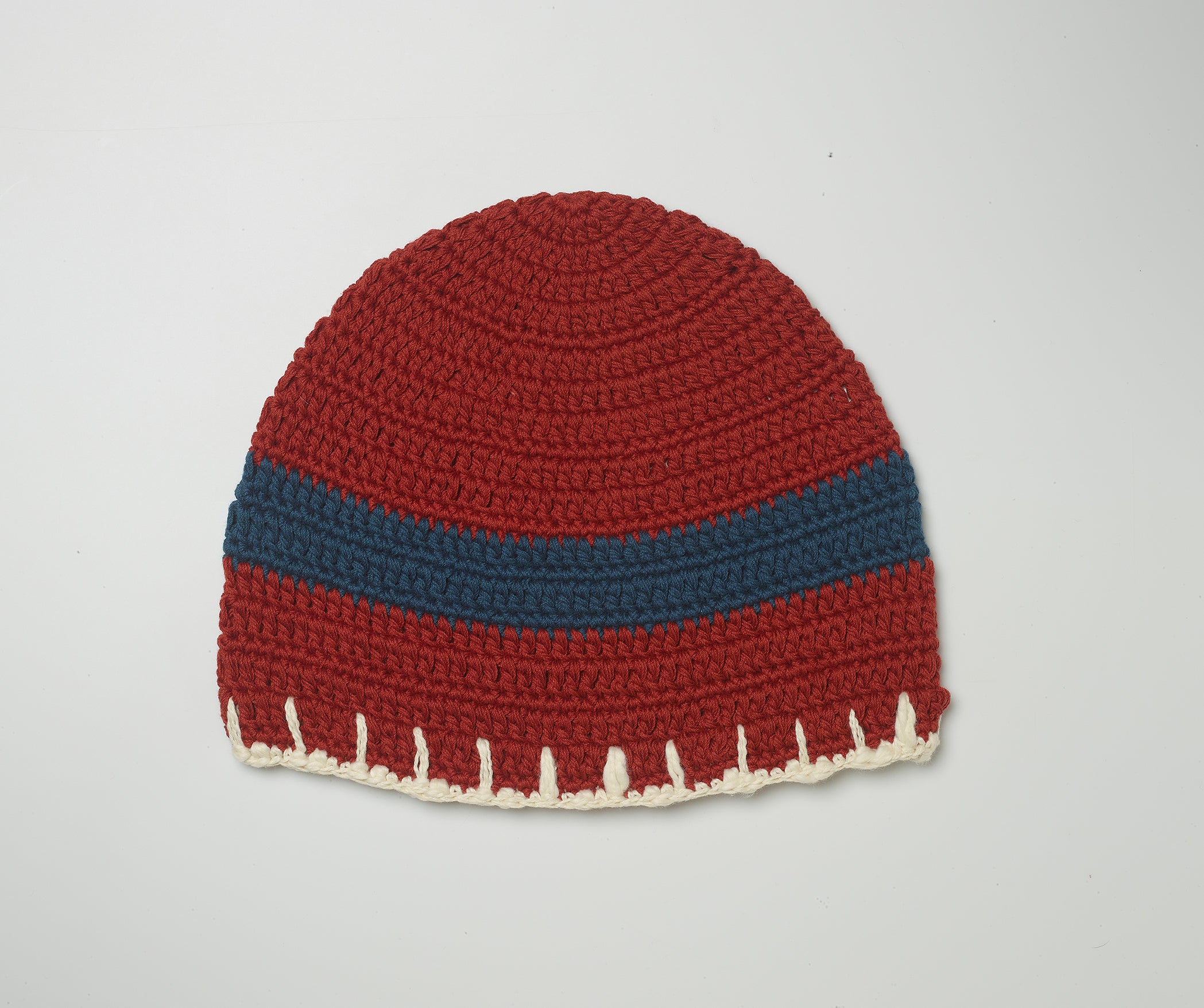 Red crochet beanie hat