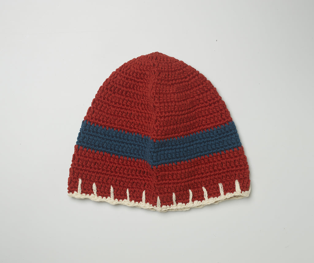 Red crochet beanie hat
