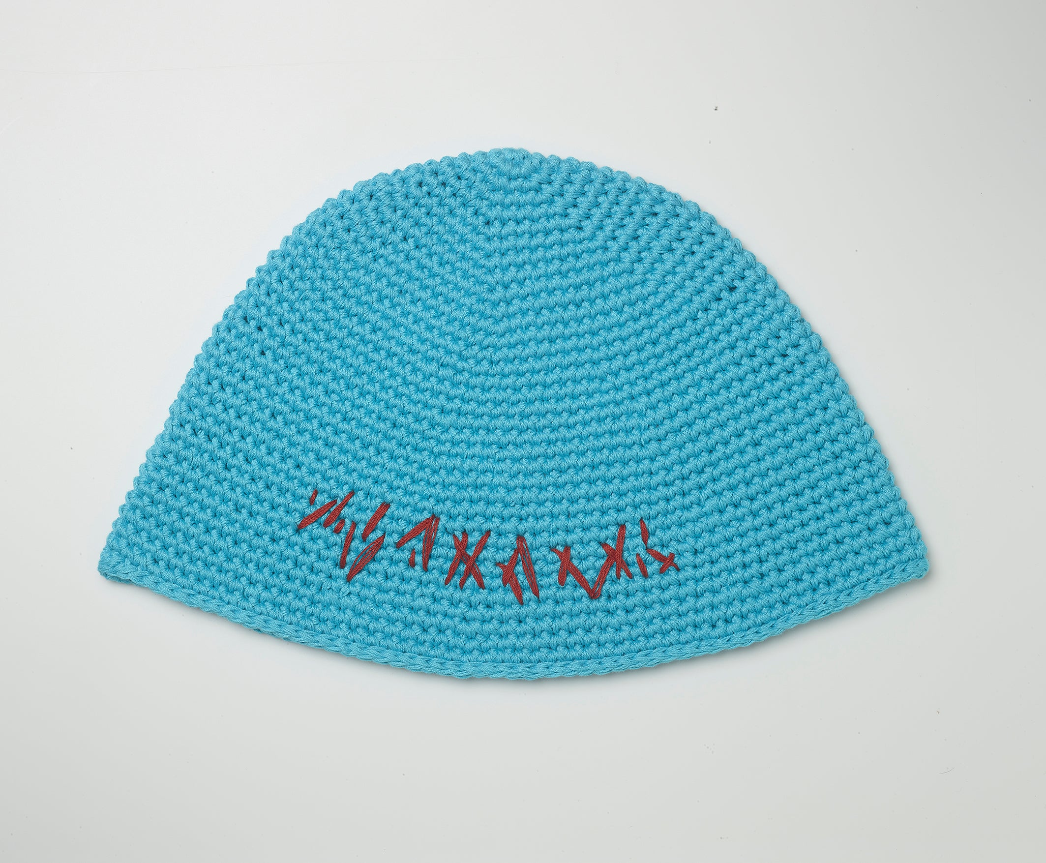 Blue crochet bucket hat