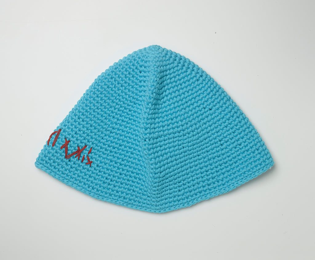 Blue crochet bucket hat