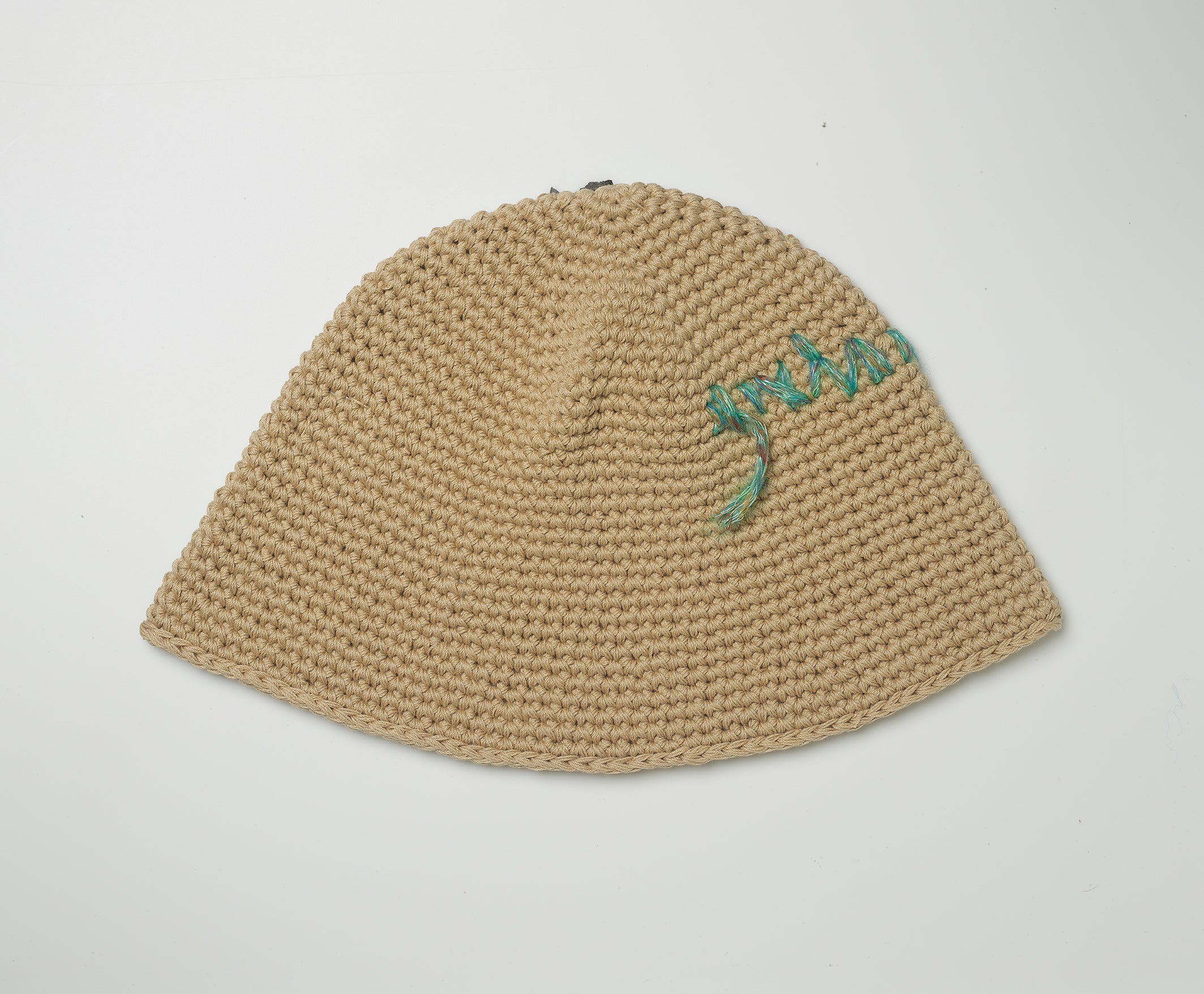 beige crochet bucket hat