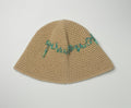 beige crochet bucket hat