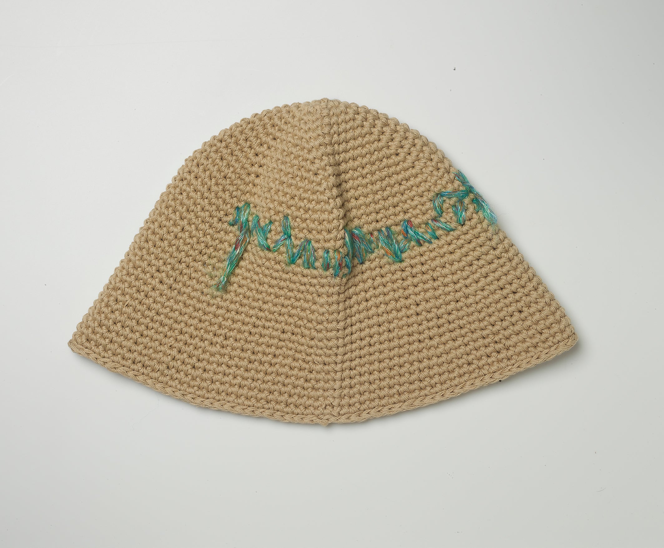 beige crochet bucket hat