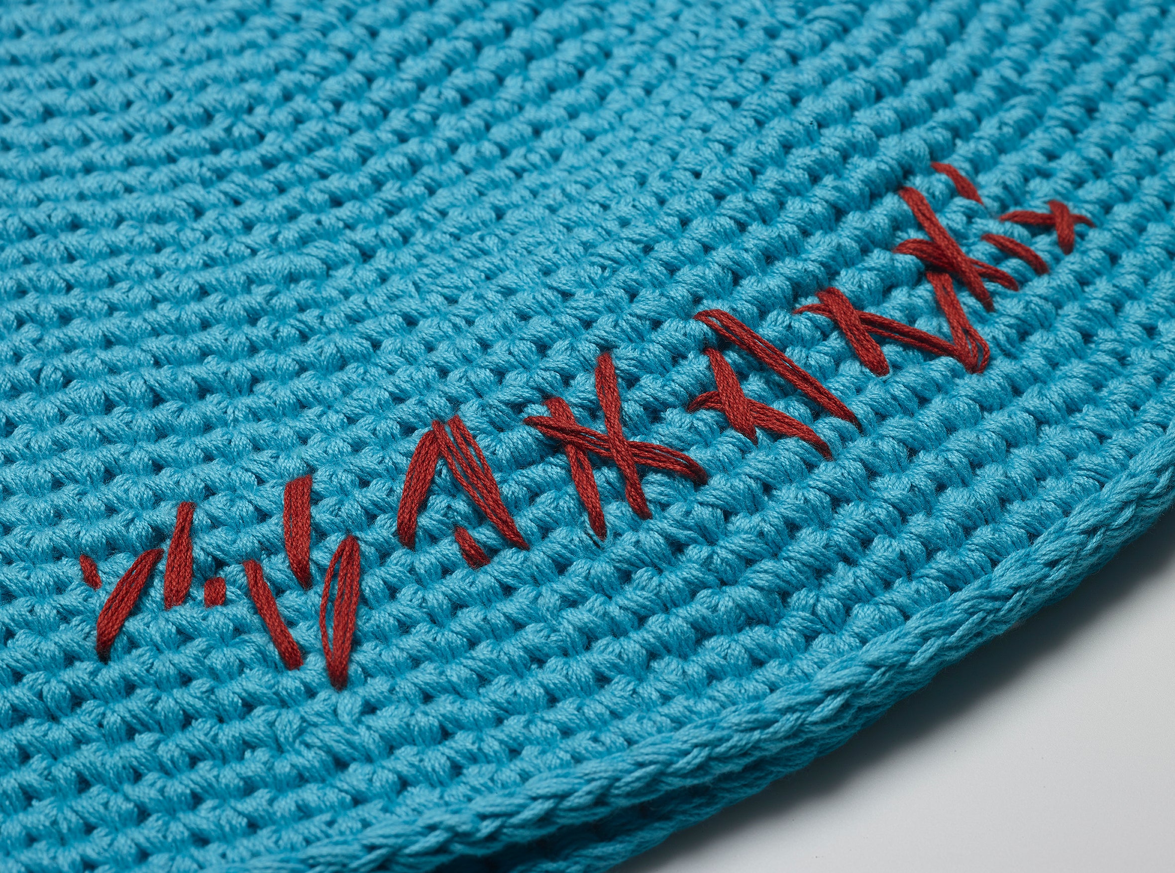 Blue crochet bucket hat