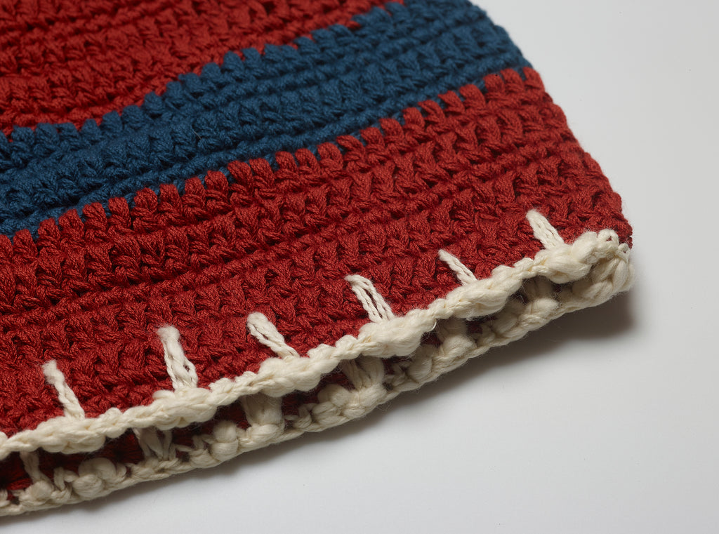 Red crochet beanie hat
