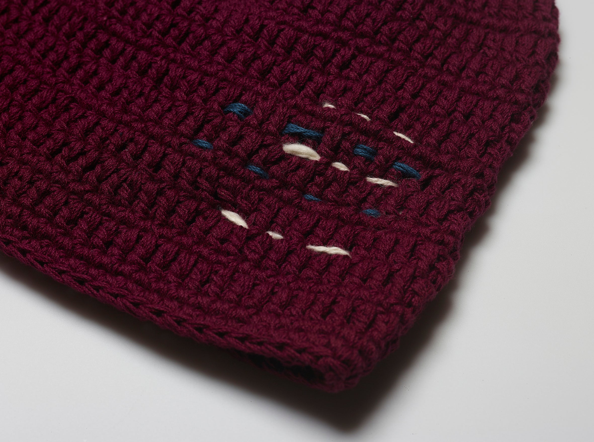 Burgundy crochet beanie hat