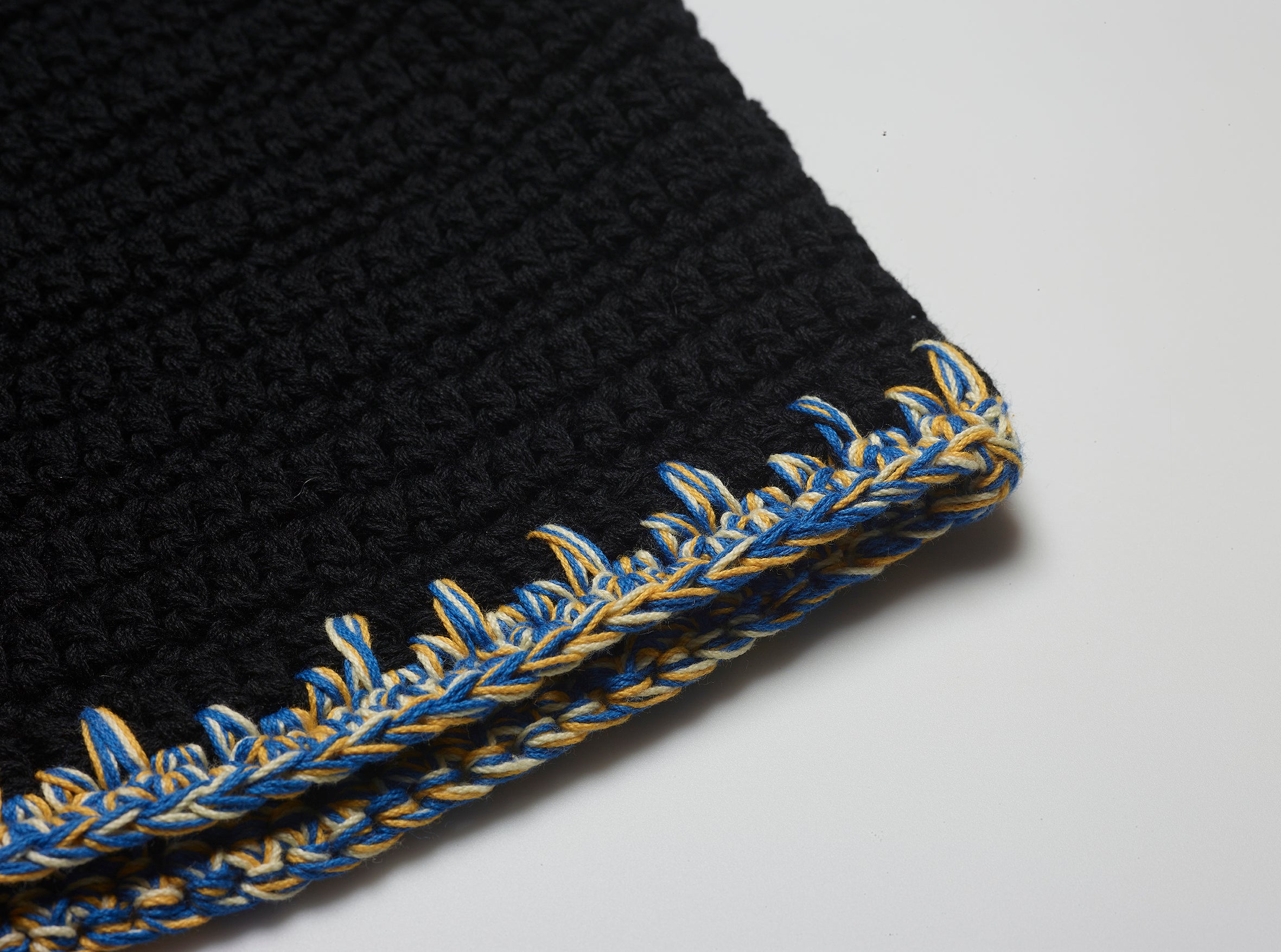 Black crochet beanie hat