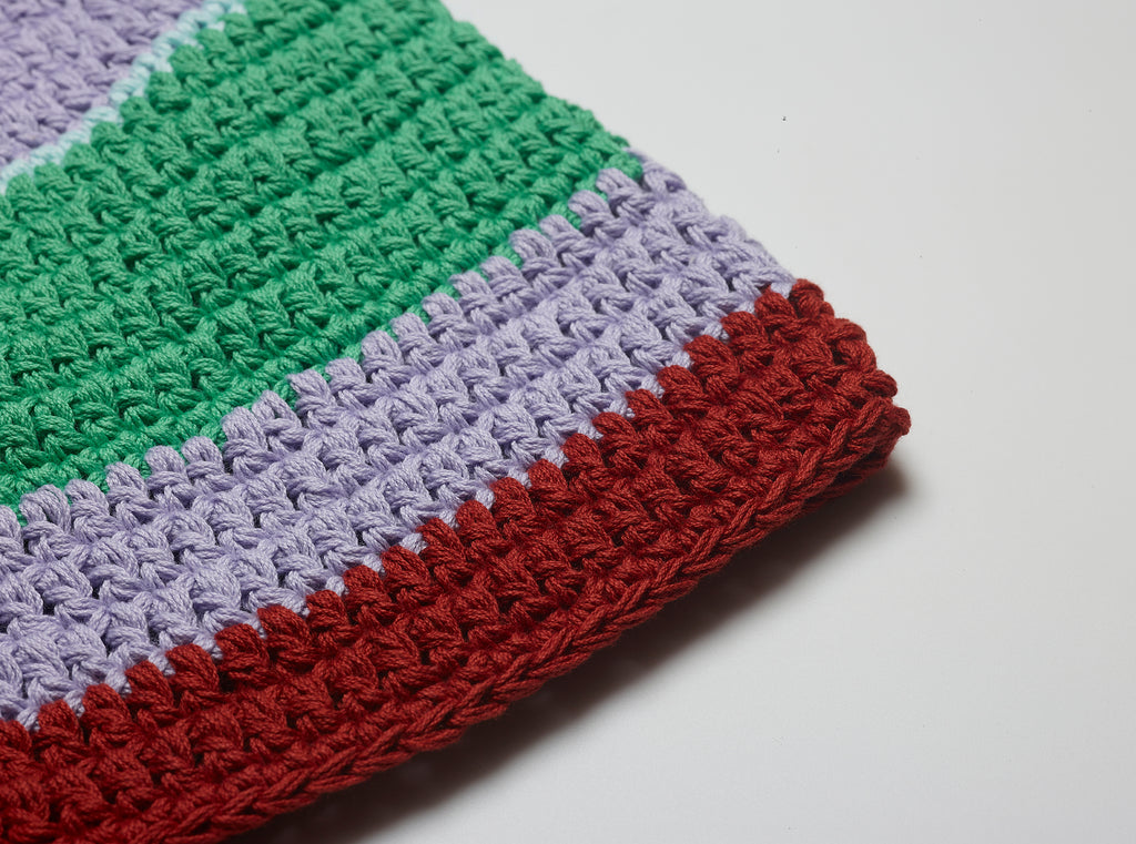 Stripe crochet beanie hat